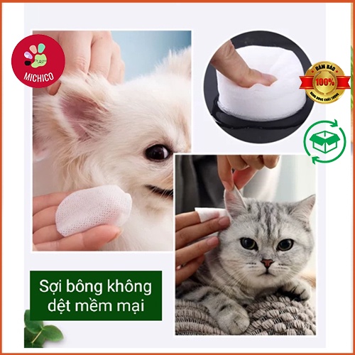 Khăn Ướt Vệ Sinh Mắt Cho Chó Mèo – Khăn Lau Tai Cho Thú Cưng – Hộp 130 miếng