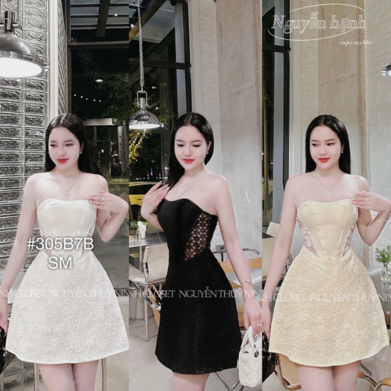 Váy Đầm Ren Xòe Cúp Ngực ,Đầm Ren Ngắn Body Hở Eo Có Đệm Ngực Thiết Kế Sang Chảnh