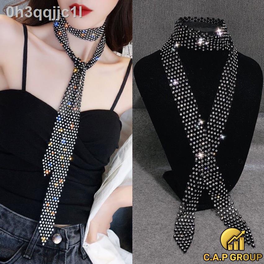 ✑♤Cà vạt nữ Hàn Quốc cavat đính đá kim cương nhân tạo có thể làm thắt lưng - 0X2-0II6