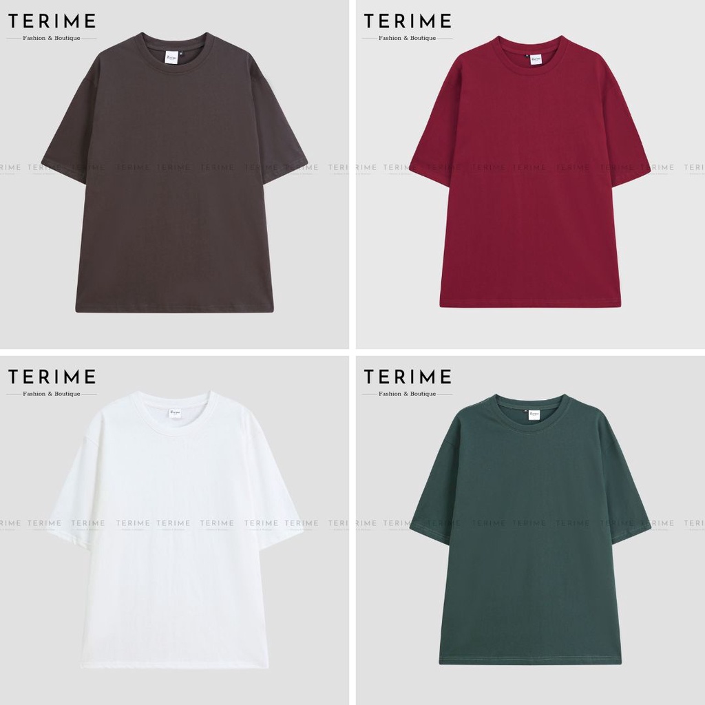 Áo thun trơn Unisex 11 MÀU cotton 100% nam nữ form rộng tay lỡ