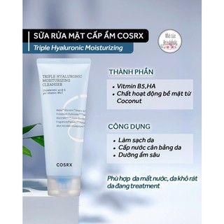 Sữa rửa mặt da khô COSRX TRIPLE HYALURONIC MOISTURIZING CLEANSER