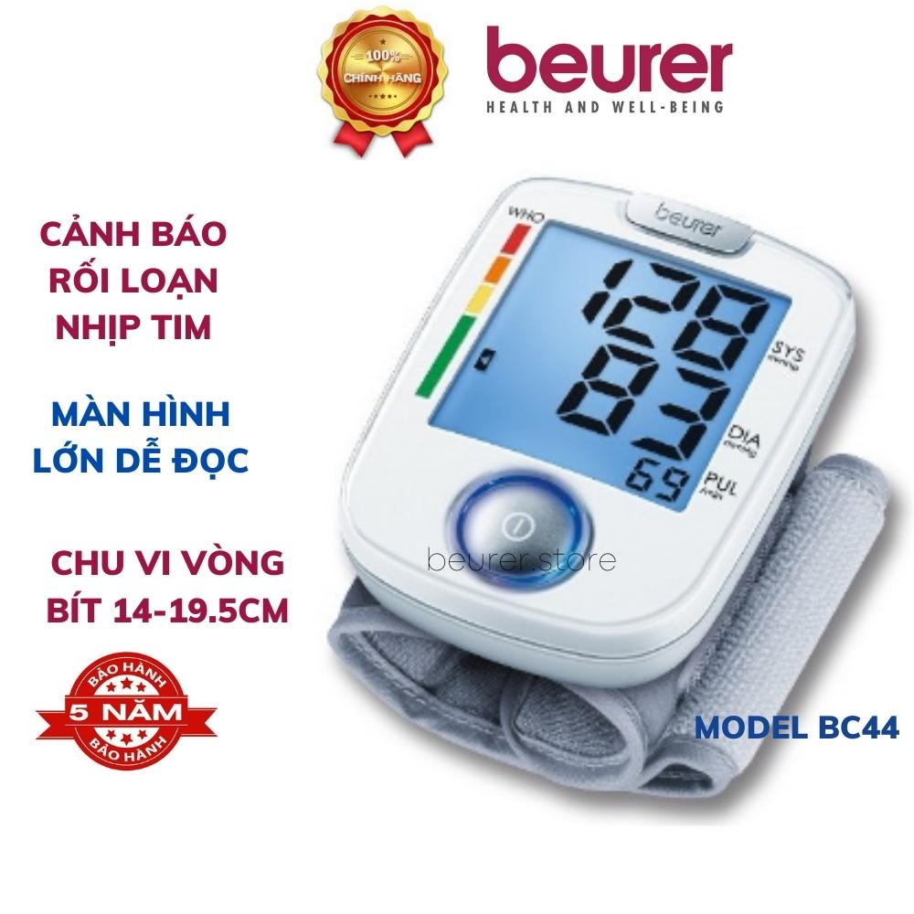 Máy đo huyết áp điện tử cổ tay tự động Beurer BC44. Đo nhanh chính xác, lưu 1 kết quả