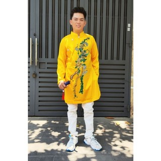 Áo dài cách tân Nam vải gấm