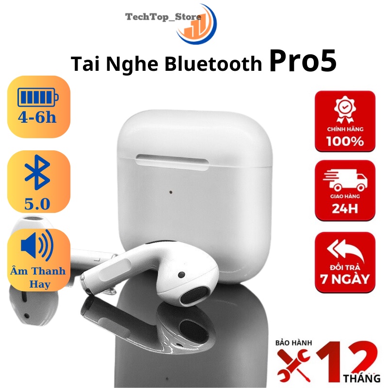 Tai Nghe Bluetooth Không Dây Pro5, Dùng cho Cả Androi và Ios Nghe Nhạc Cực Hay Âm Thanh Sống Động
