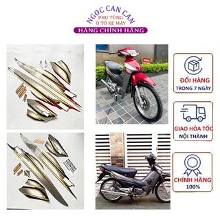 Nguyên bộ tem rời 3 lớp zin dán xe máy honda wave s100 màu đỏ , đen