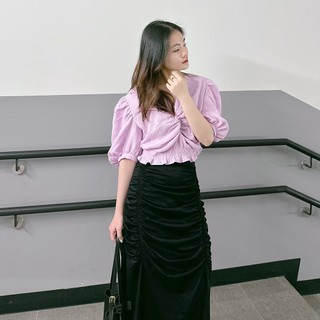 Sét váy áo xoắn eo nữ