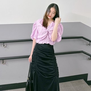 Sét váy áo xoắn eo nữ