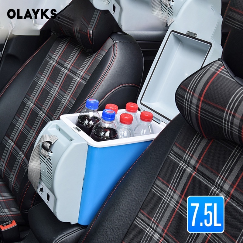 OLAYKS tủ lanh mini giá rẻ Tủ lạnh ô tô ô tô gia đình tủ lạnh nhỏ di động 7,5 lít sử dụng kép tủ lạnh mini xe nóng lạnh
