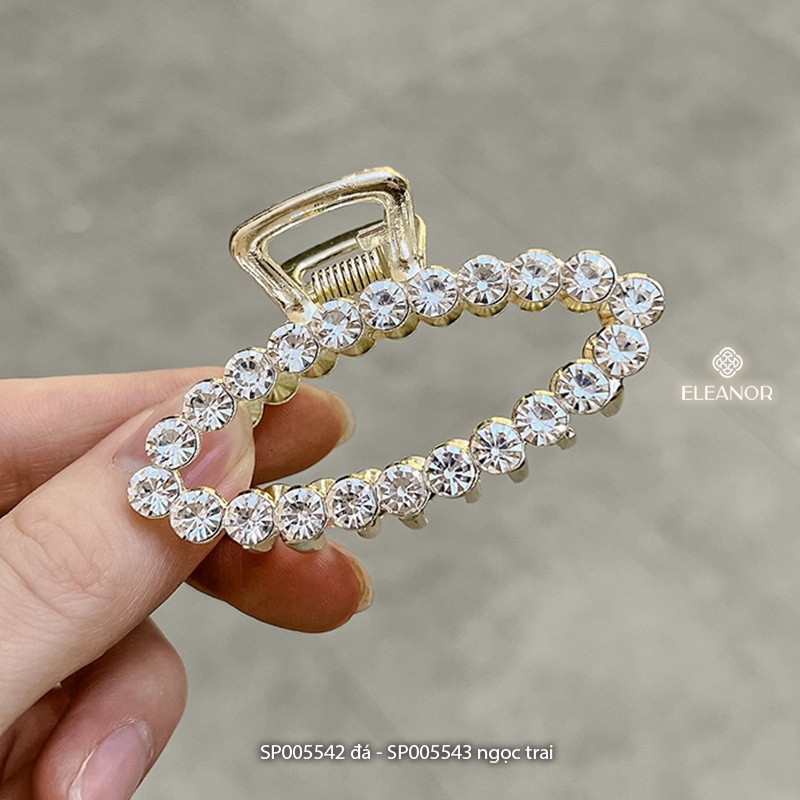 Kẹp tóc nữ càng cua Eleanor Accessories đính đá ngọc trai nhân tạo phụ kiện tóc 5542