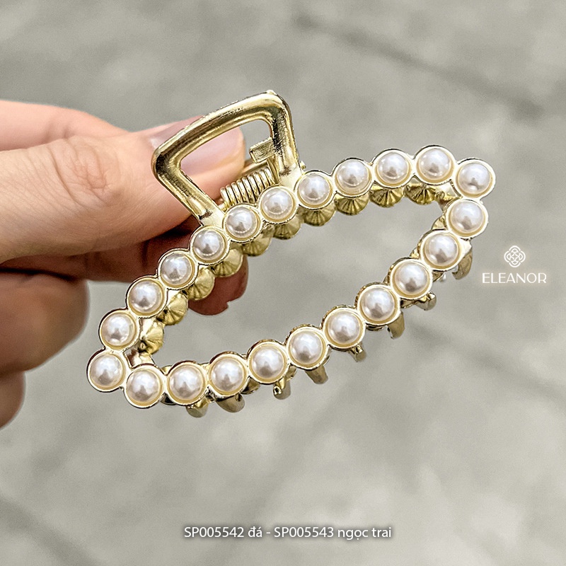 Kẹp tóc nữ càng cua Eleanor Accessories đính đá ngọc trai nhân tạo phụ kiện tóc 5542