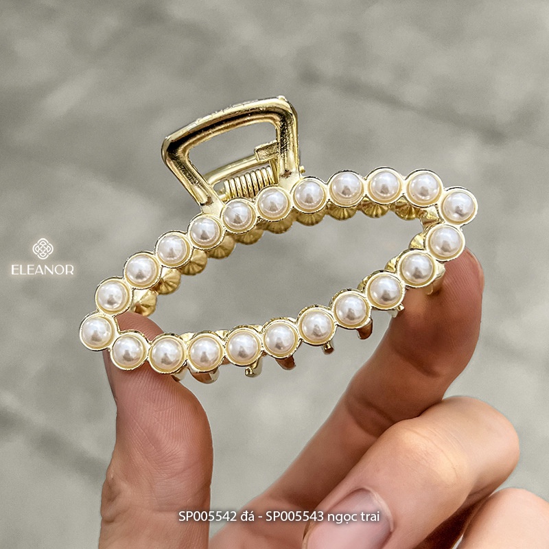 Kẹp tóc nữ càng cua Eleanor Accessories đính đá ngọc trai nhân tạo phụ kiện tóc 5542
