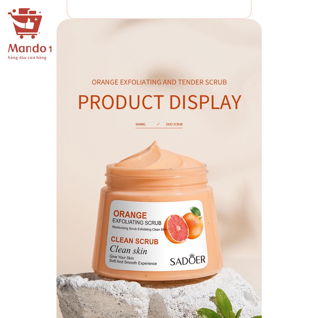 SADOER Fruit Body Scrub Dưỡng ẩm Làm trắng da Dưỡng ẩm mịn màng Loại bỏ bụi bẩn da chết