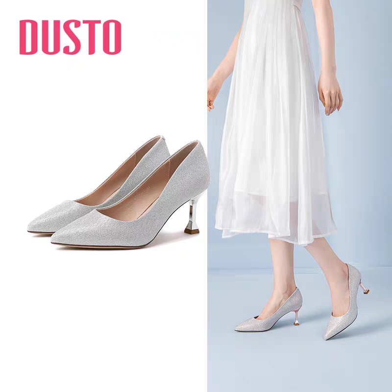 giày cao gót nữ dusto cao 7p thời trang công sở đẹp cao cấp giá rẻ chắc chắn da mềm êm chân màu nude -CGDT07013