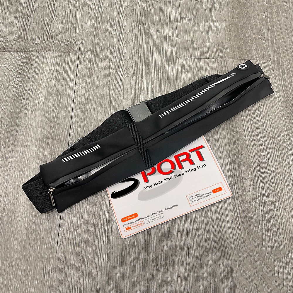 Đai 2 Ngăn Đeo Hông MINI, Túi Đựng Phone Đơn Giản Cho Chạy Bộ Nam, Nữ - Màu Đen | Simple Running Waist Bag, Phone Bag