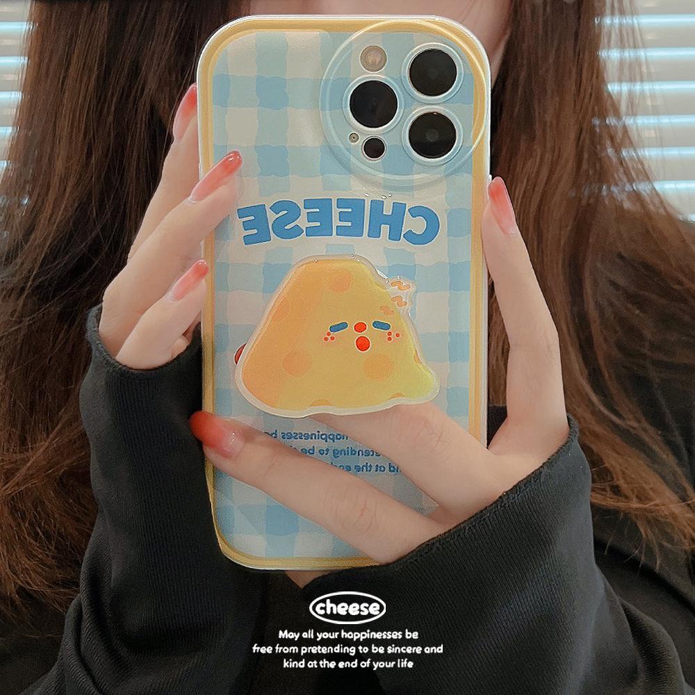 Ốp lưng đệm khí cheese kèm pop phô mai đáng yêu 7plus 8plus xr x xs xsamx 11 12 13 14 pro promax