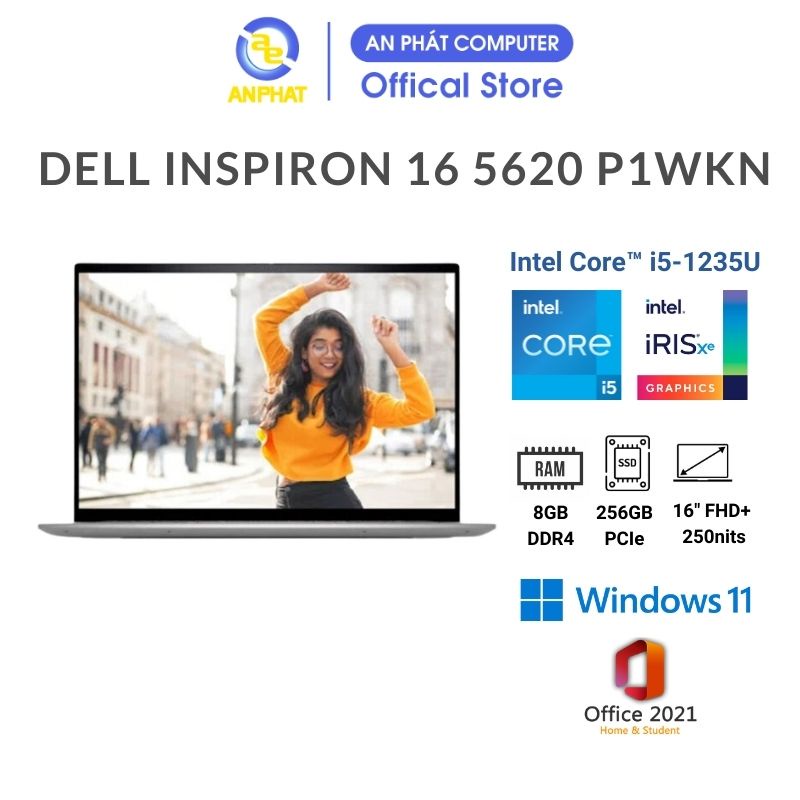 Laptop Dell Inspiron 16 5620 P1WKN (Core™ i5-1235U & 16 inch FHD+)