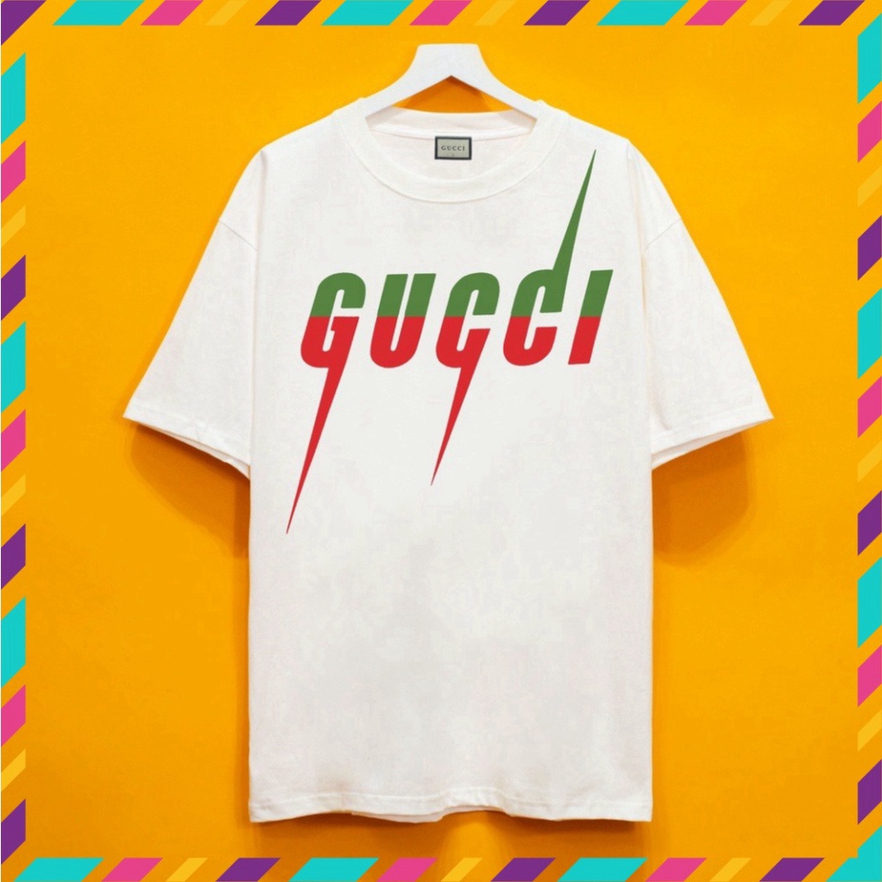 > Áo Phông Tay Lỡ Gucci In Hình Tia Sét Áo Thun Gucci BLADE Form Rộng - aothununisex Free Ship >