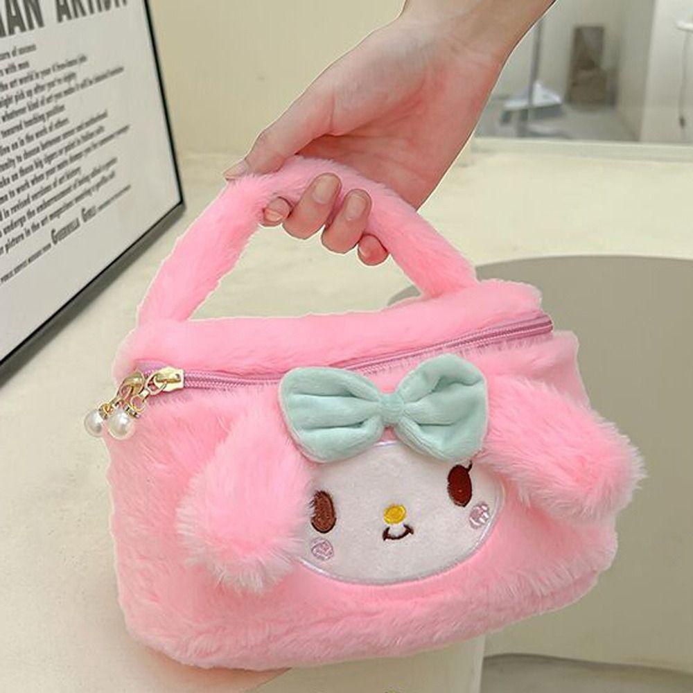 MVP3017 Túi đựng mỹ phẩm bằng vải nhung họa tiết hoạt hình dễ thương