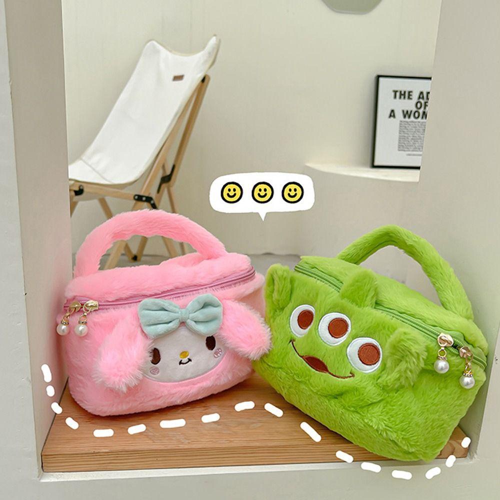 MVP3017 Túi đựng mỹ phẩm bằng vải nhung họa tiết hoạt hình dễ thương