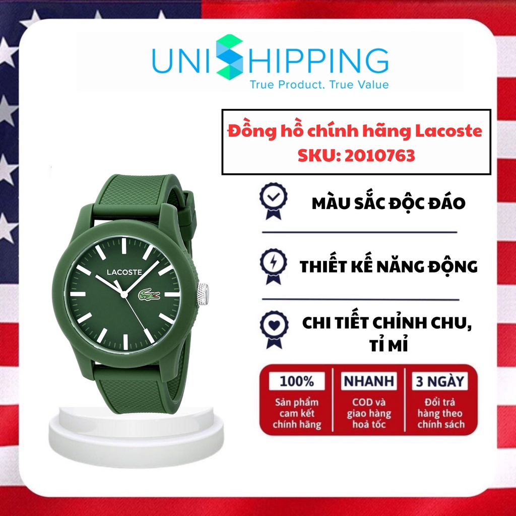 Đồng hồ nam nữ chính hãng Lacoste SKU: 2010763 màu xanh Unishop28