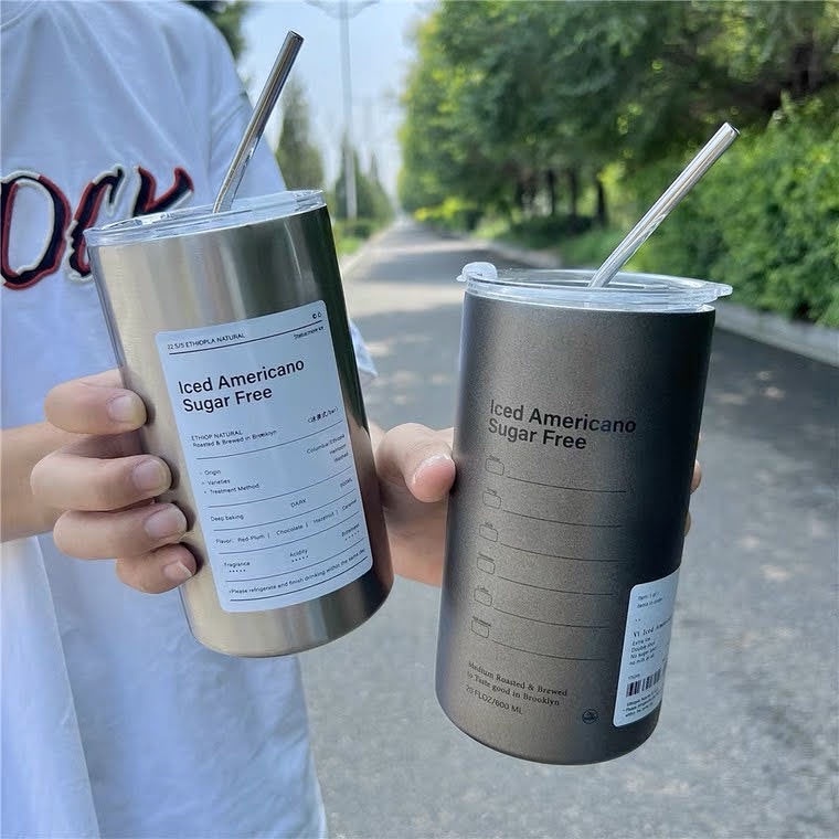 Ly giữ nhiệt iced americano inox 304 loại dày dung tích 600ml