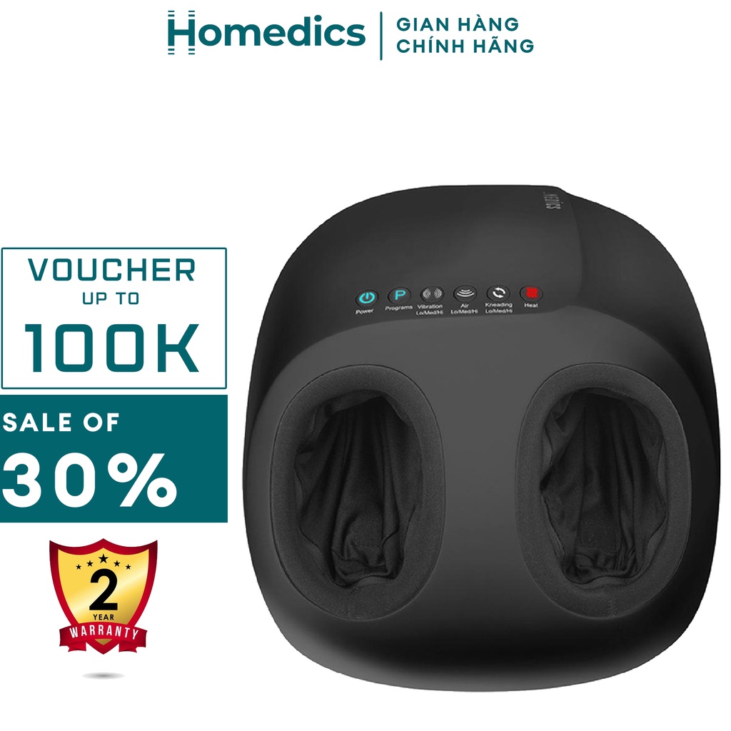 Máy massage bàn chân 3in1 Homedics FMS-360 HTBeauty công nghệ Shiatsu khí nén kèm nhiệt massage chuyên sâu mu bàn chân