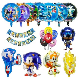 Bong Bóng Kiếng Hình Nhím Sonic Trang Trí Tiệc Sinh Nhật - Bong Bóng Sonic Hoạt Hình
