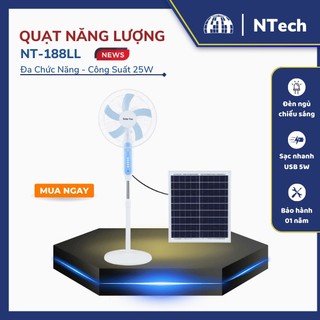 Quạt Đứng Tích Điện Năng Lượng Mặt Trời Jindian [JD188L] 25w - Bảo hành 12 Tháng
