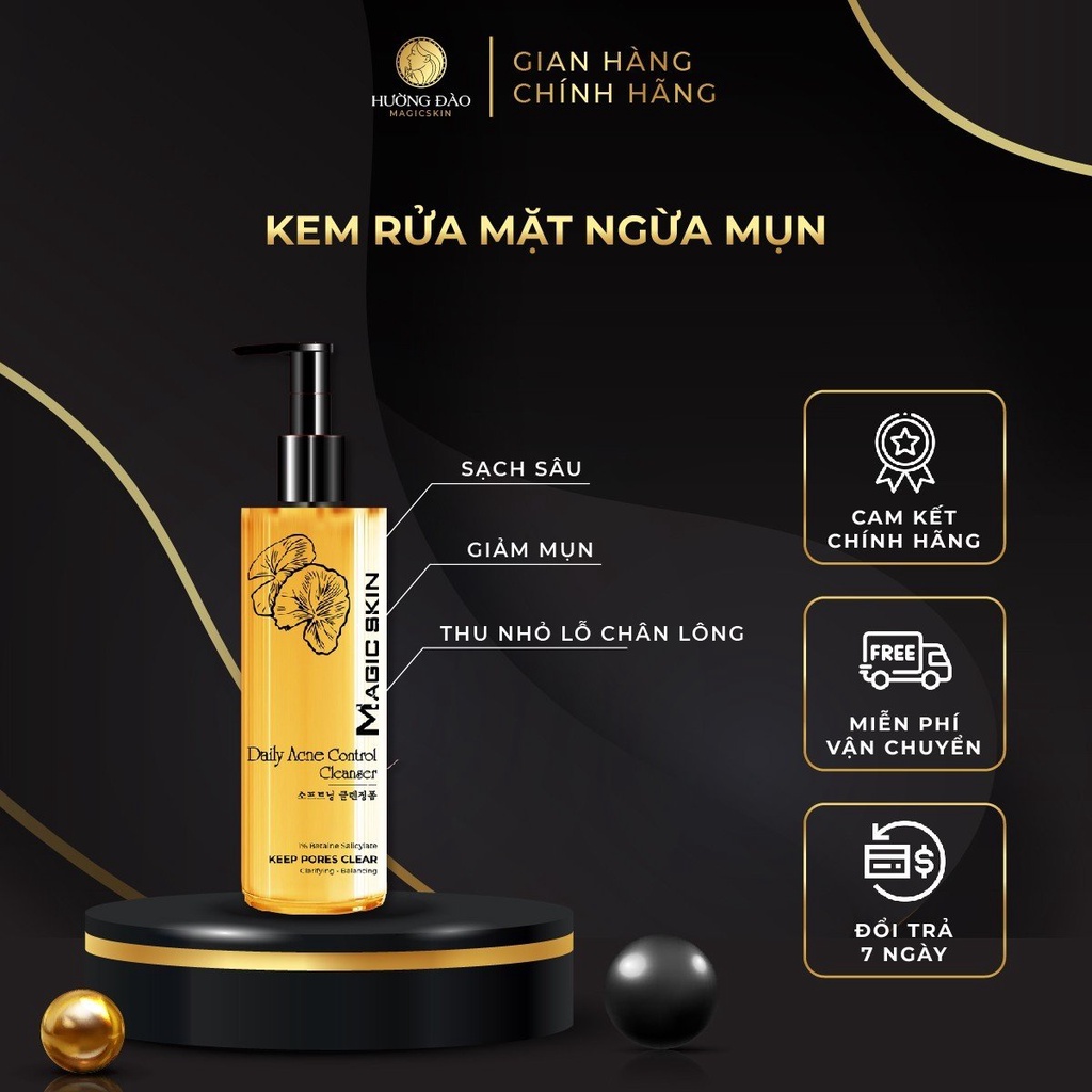 Sữa rửa mặt rau má Magic Skin cho da mụn Daily Acnes Control Cleanser - Hường Đào Magic Skin