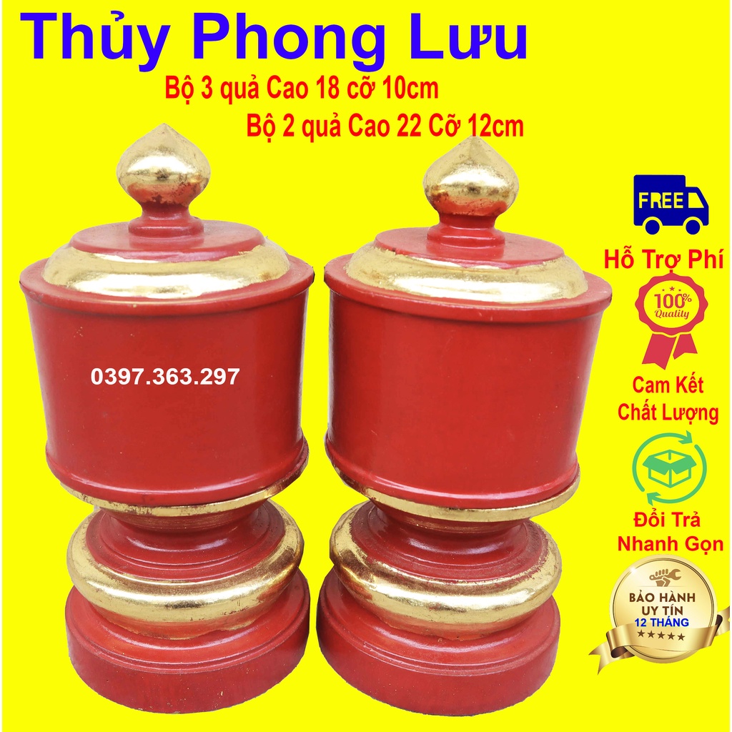 Đài chén nước thờ gia tiên phong thủy gỗ mít kẻ vàng cao cấp