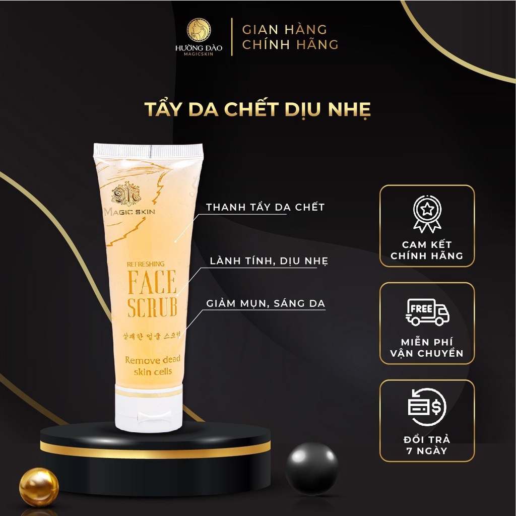 Tẩy da chết mặt Magic Skin Refreshing Face Scrub sạch sâu, dịu nhẹ trên da - Hường Đào Magic Skin