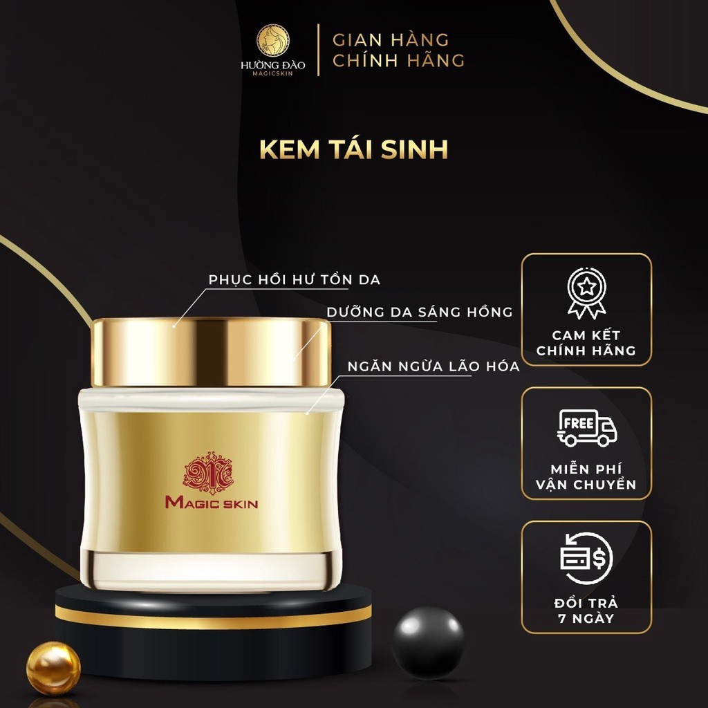 Kem tái sinh Magic Skin, Kem dưỡng da ban đêm chiết xuất hoa anh đào dưỡng ẩm, phục hồi da - Hường Đào Magic Skin