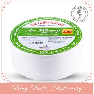 Giấy vệ sinh cuộn lớn 700gr an khang 2 lớp lõi 8.5cm