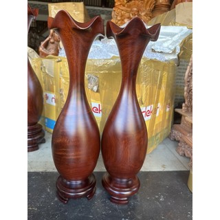 Lục bình gỗ phong thuỷ - Cặp Lục bình gỗ lim nguyên khối siêu đẹp cao 50 -60 cm