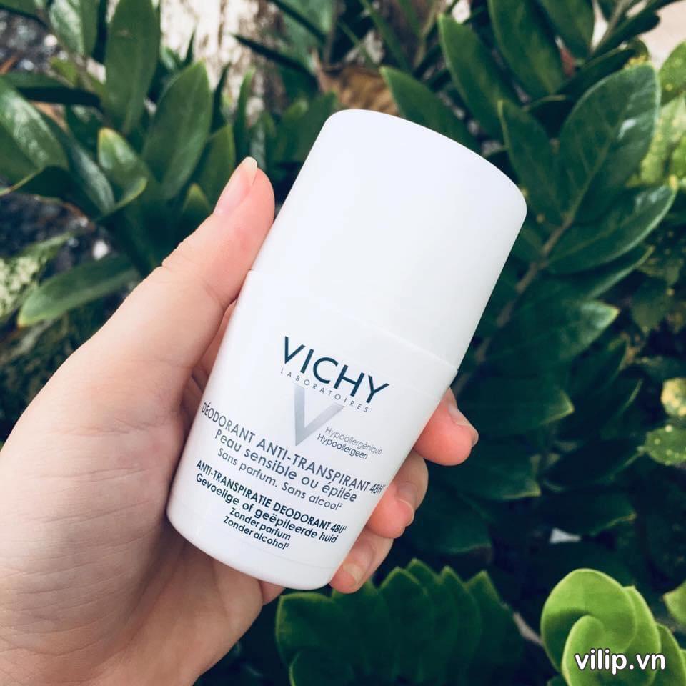 Lăn khử mùi VICHY Deodorant Anti-Transpirant khử mùi 24h Vichy 50ml cho da nhạy cảm