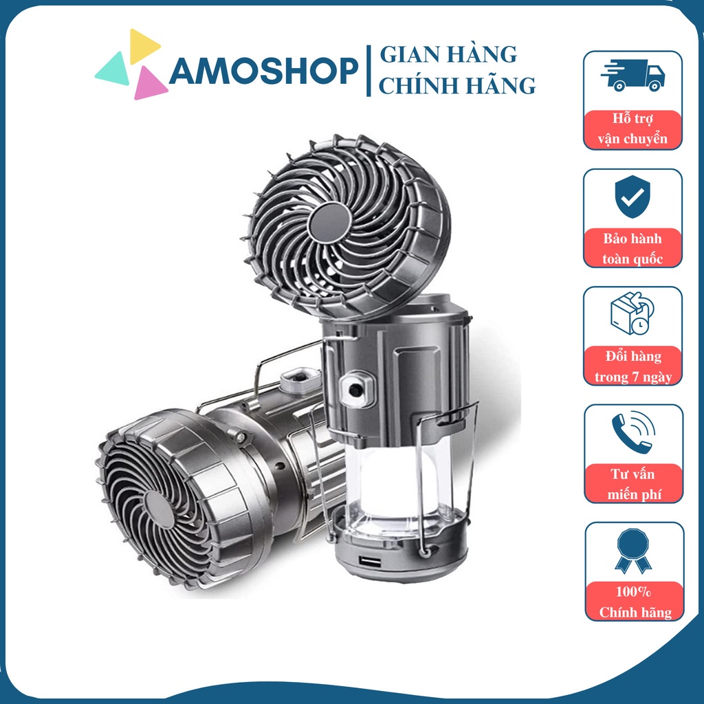 Đèn Năng Lượng Mặt Trời Tích Hợp Quạt Tích Điện Chống Nước ,Sạc Dự Phòng Tiện Lợi Mã GD16-ĐNL
