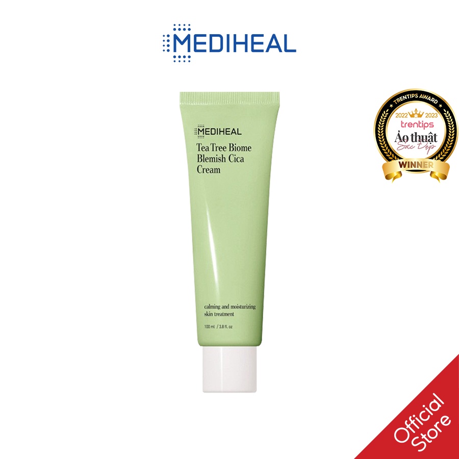 Kem Dưỡng Chiết Xuất Tràm Trà Và Rau Má Dành Cho Da Nhạy Cảm Mediheal Tea Tree Biome Blemish Cica Cream 100ml