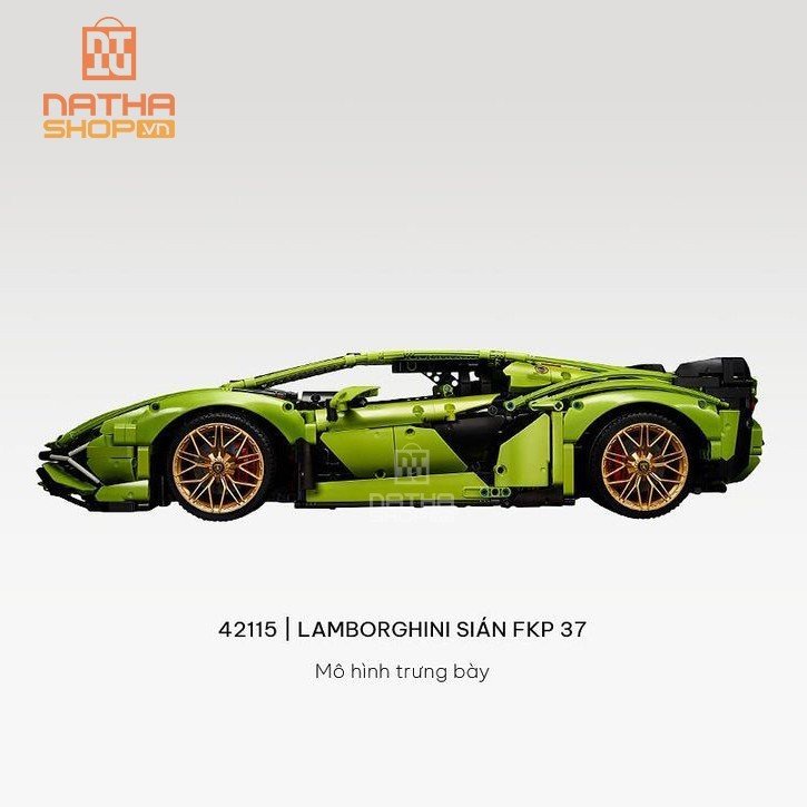 Mô hình siêu xe Technic Lamborghini Sian FKP37 màu xanh tỉ lệ 1:14 1215 PCS