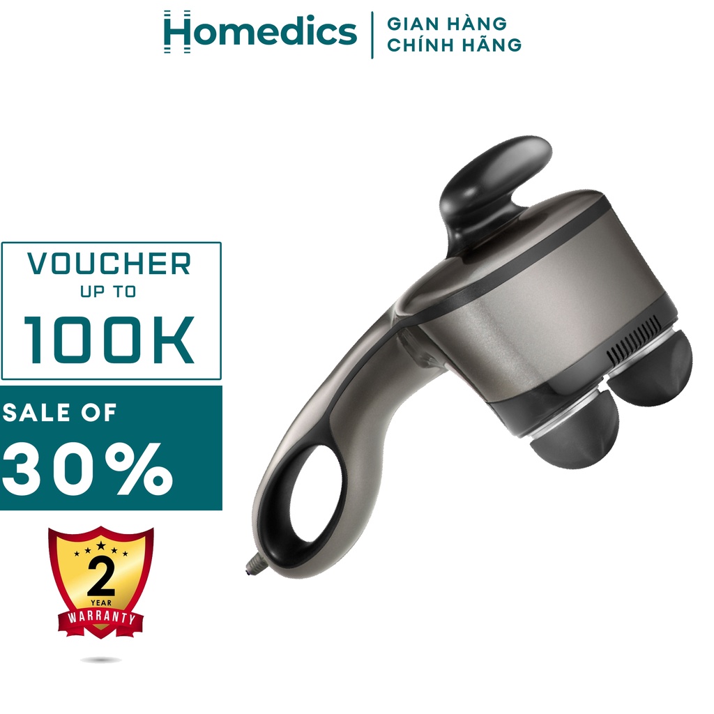 Máy massage cầm tay trị liệu nóng&lạnh toàn thân HoMedics HHP-500H HTBeauty, 6 đầu masaaage tùy chỉnh giảm đau cơ