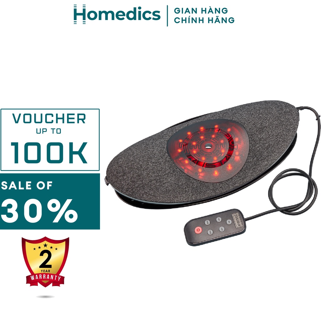 Máy rung massage kéo giãn cột sống lưng HoMedics SP-252HJ HTBeauty kèm nhiệt hồng ngoại massage trị liệu vùng lưng