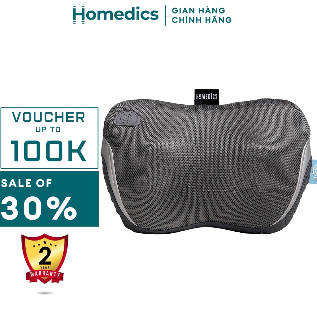 Gối massage lưng Shiatsu 3D công nghệ Gel Touch sử dụng pin sạc HoMedics SP-135