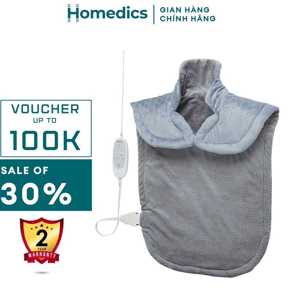 Tấm choàng massage và giữ ấm cổ vai gáy Homedics HPM-W36ALJ HTBeauty, đai choàng giữ ấm