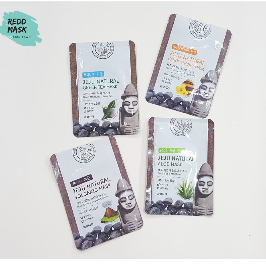 Combo 5 miếng mặt nạ thảo dược Welcos Jeju Natural Mask Hàn Quốc ❤ Trắng Da ❤ Se Khít Lỗ Chân Lông