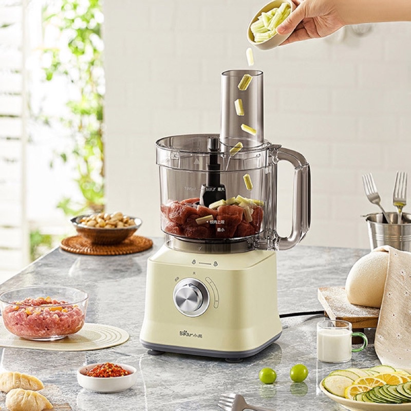 Máy làm bếp, xay đa năng Bear - xay thịt, bào rau củ, xay sinh tố, cắt lát trái cây