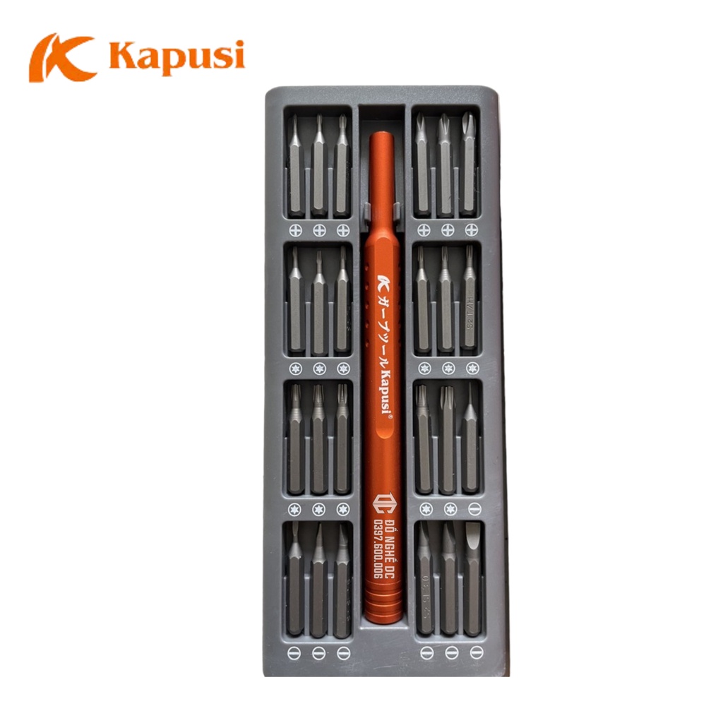 Bộ mũi vít 48 chi tiết  sửa chữa máy móc hay các thiết bị điện tử cỡ nhỏ  K-6048 Kapusi JAPAN thép không gỉ
