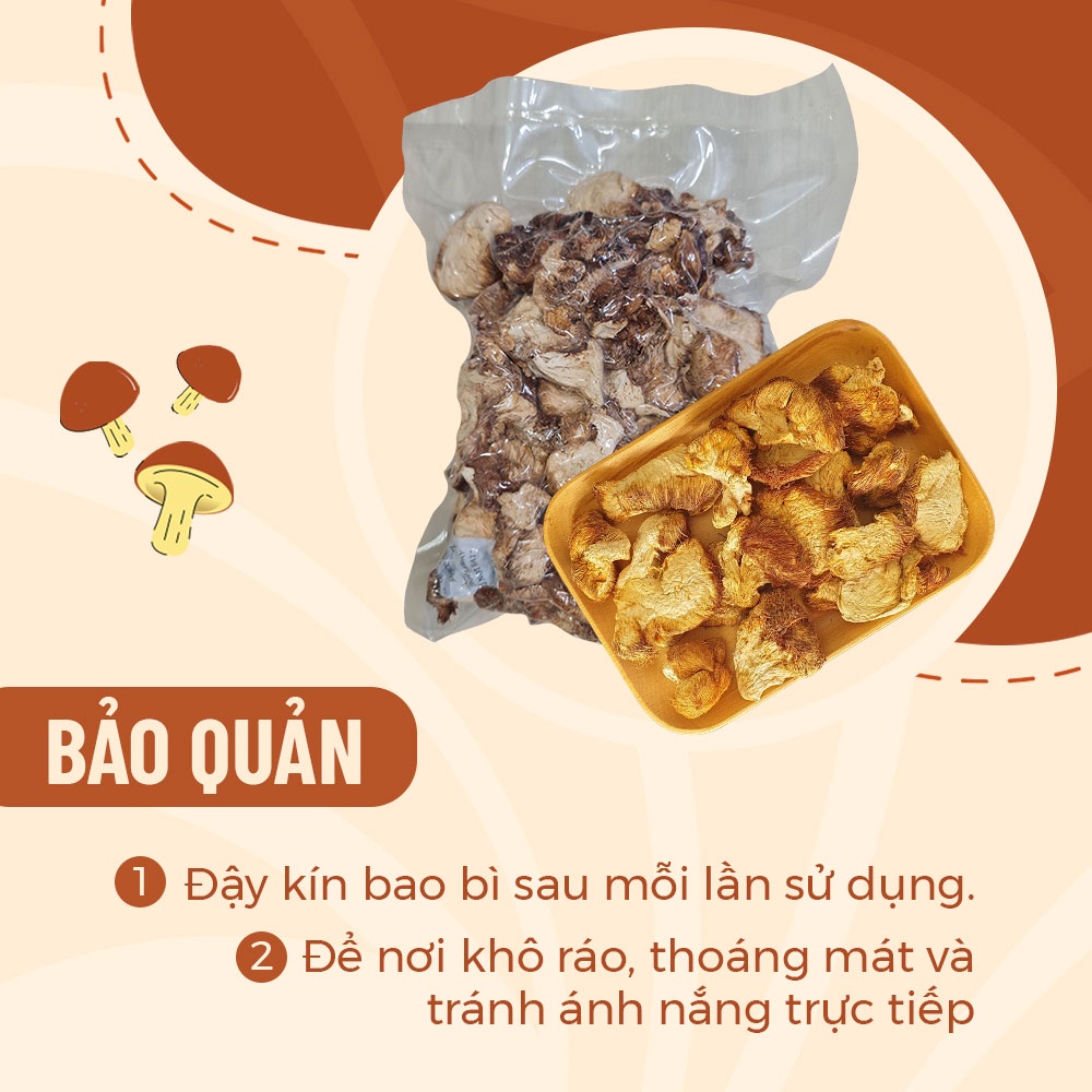 Nấm Đầu Khỉ (Hầu Thủ) Khô 50gr 100gr 200gr Hầm Món Ngon Bổ Dưỡng - Nông Trại Nấm Xanh