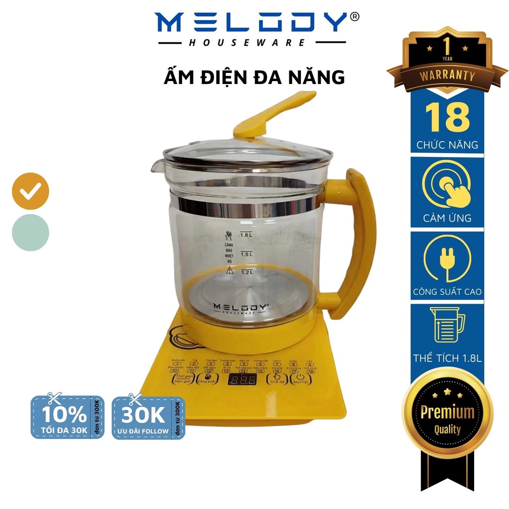 Bộ ấm điện đa năng thương hiệu Melody bảo hành 12 tháng