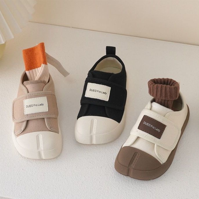 Giày Thể Thao Vải Canvas Khóa Dán Thời Trang Xuân Thu 2023 Dễ Thương Cho Bé Mẫu Giáo