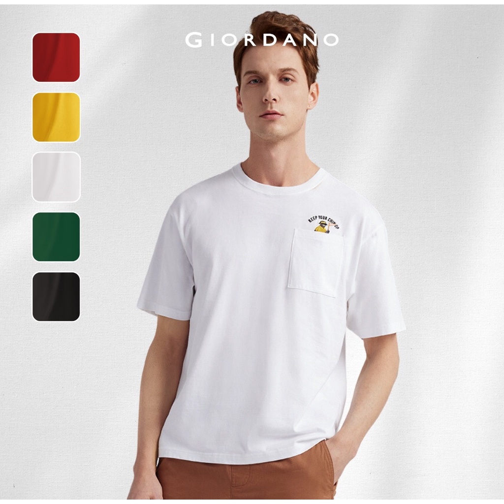 Áo Thun Nam Cổ Tròn Có Túi Tay Ngắn Pocket Tee Giordano 01023263