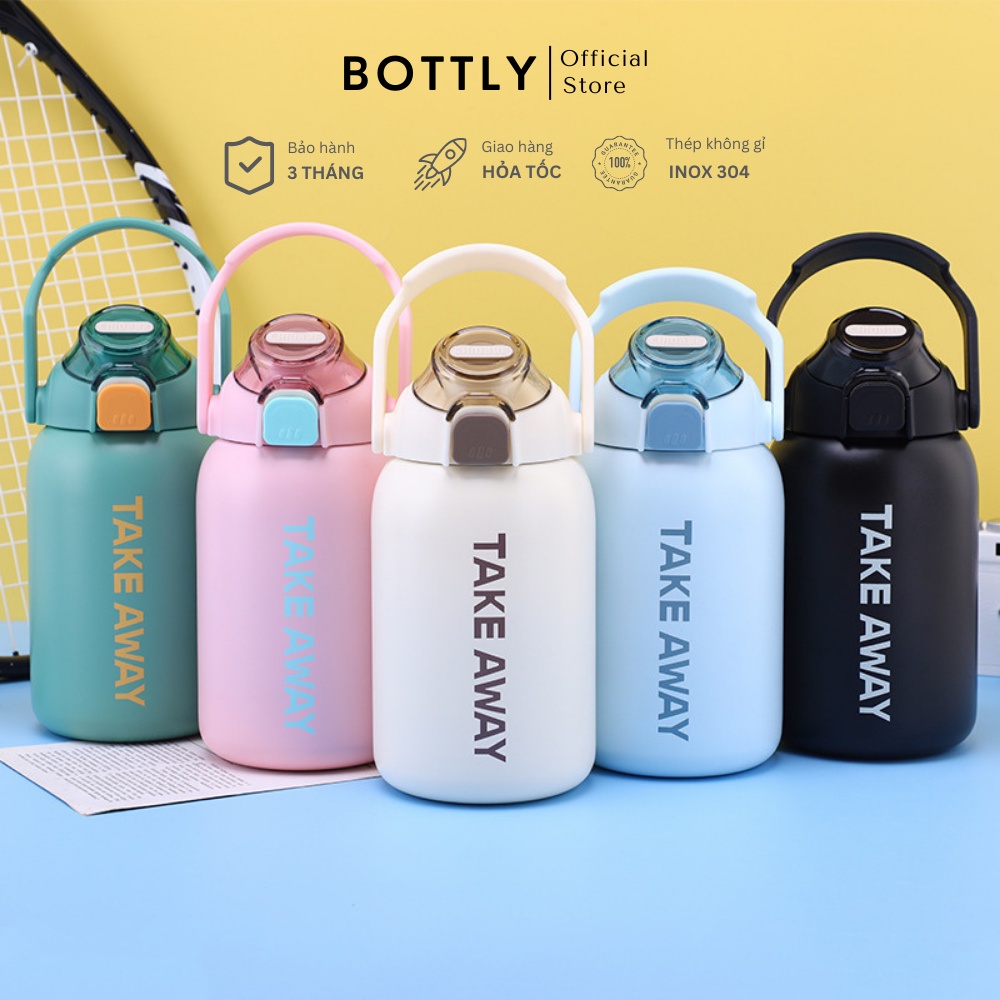 Bình giữ nhiệt TAKE AWAY BOTTLY dung tích 850ML, có ống hút, quai xách, giữ nóng lạnh lên đến 12H